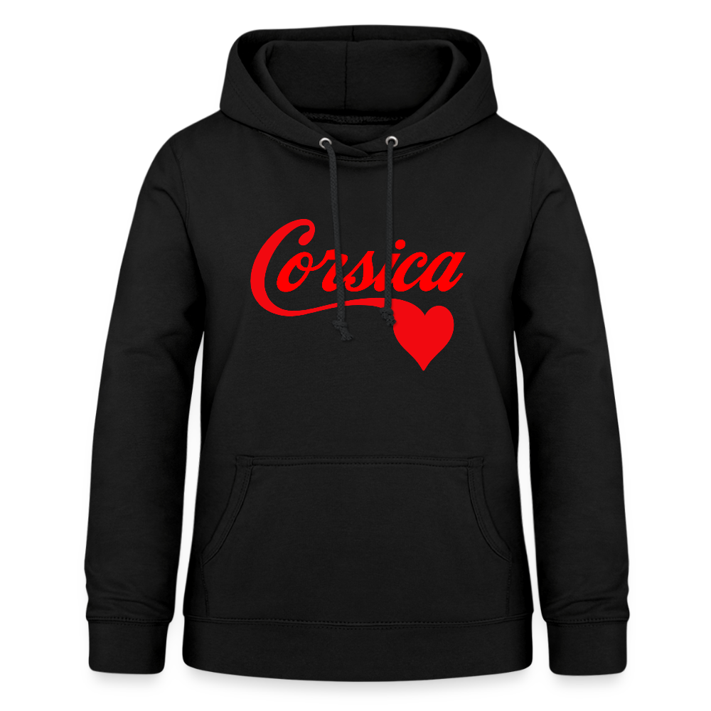 Sweat à capuche femme « Corsica ❤️ » – Style minimaliste et doux hommage à l’Île de Beauté - noir