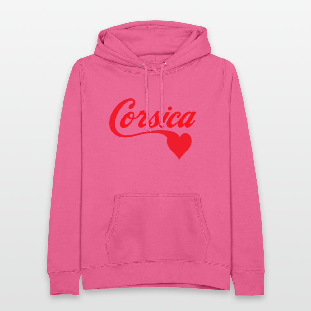 Sweat à capuche femme « Corsica ❤️ » – Style minimaliste et doux hommage à l’Île de Beauté - rose