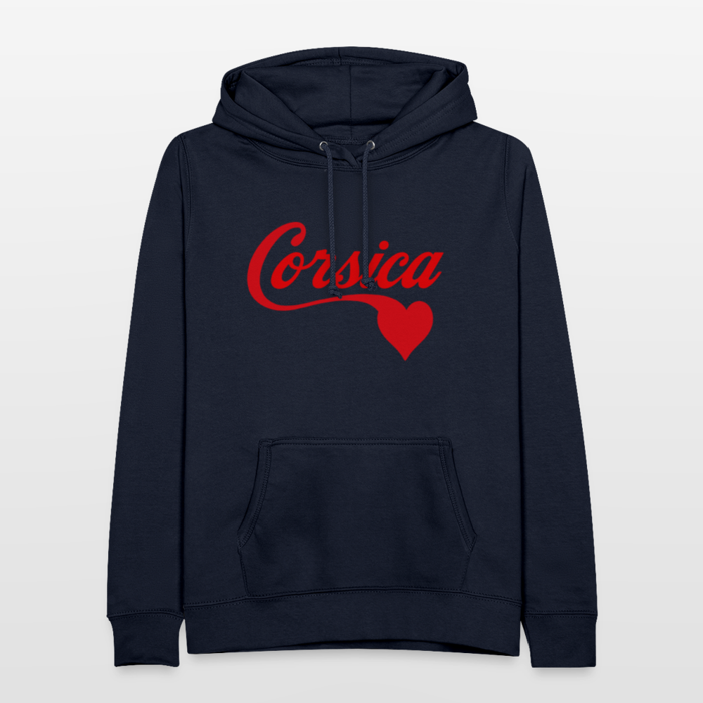 Sweat à capuche femme « Corsica ❤️ » – Style minimaliste et doux hommage à l’Île de Beauté - marine