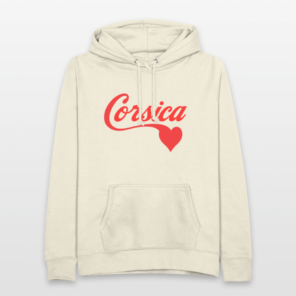 Sweat à capuche femme « Corsica ❤️ » – Style minimaliste et doux hommage à l’Île de Beauté - vanille