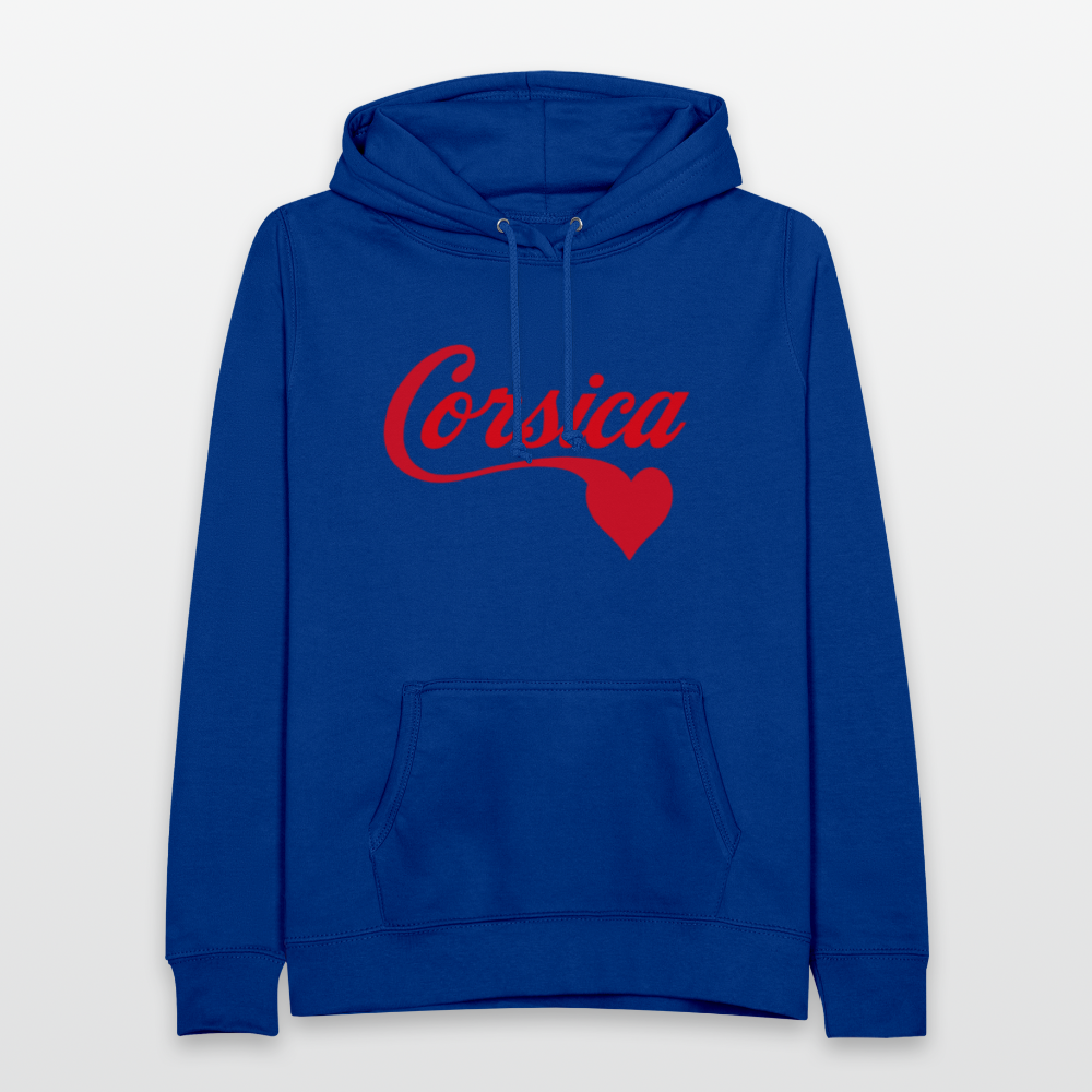 Sweat à capuche femme « Corsica ❤️ » – Style minimaliste et doux hommage à l’Île de Beauté - bleu royal