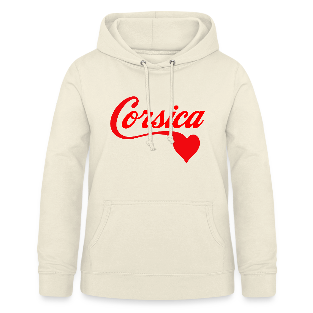 Sweat à capuche femme « Corsica ❤️ » – Style minimaliste et doux hommage à l’Île de Beauté - vanille
