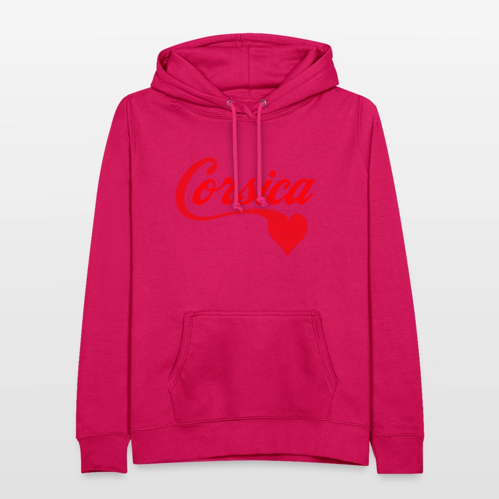Sweat à capuche femme « Corsica ❤️ » – Style minimaliste et doux hommage à l’Île de Beauté - rubis