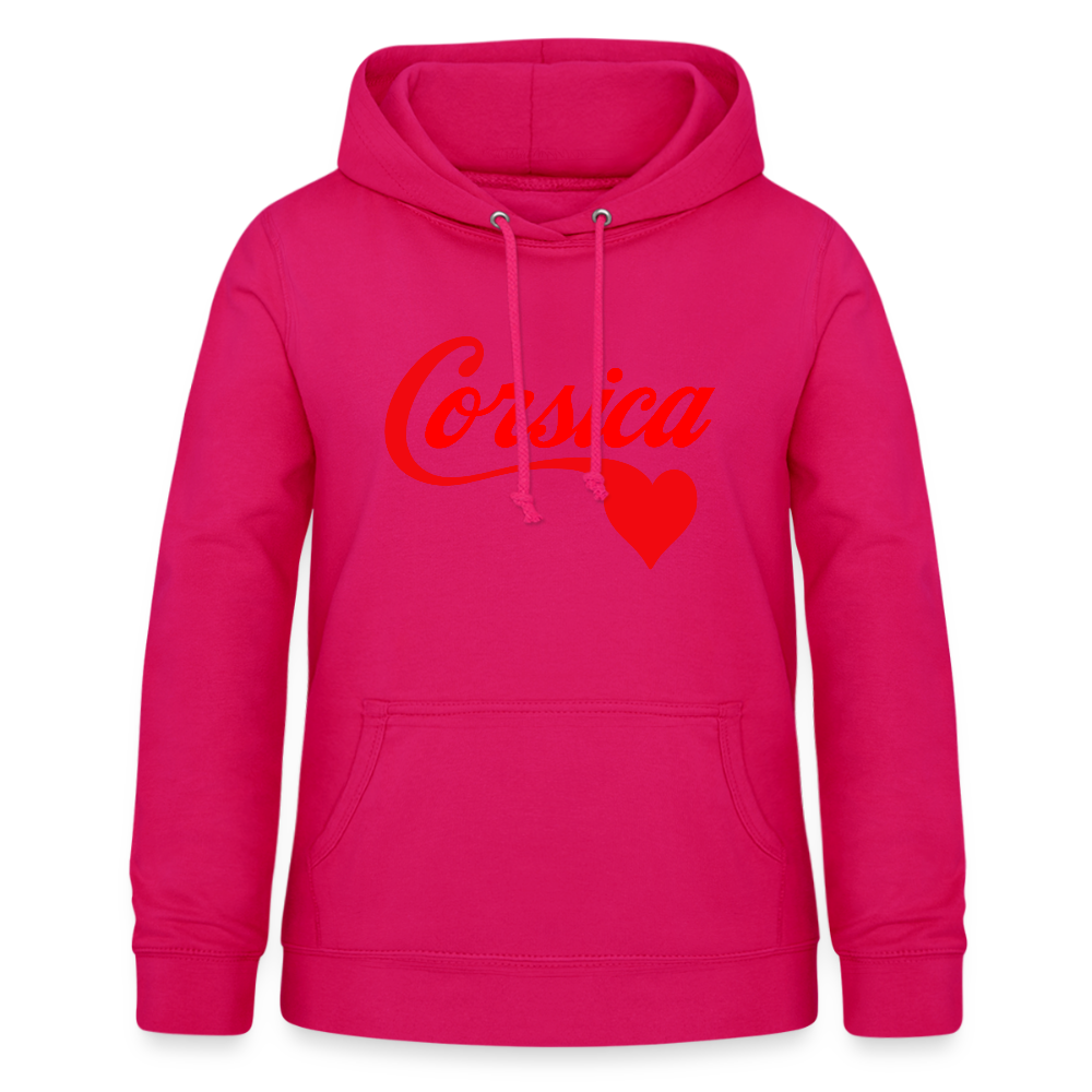 Sweat à capuche femme « Corsica ❤️ » – Style minimaliste et doux hommage à l’Île de Beauté - rubis
