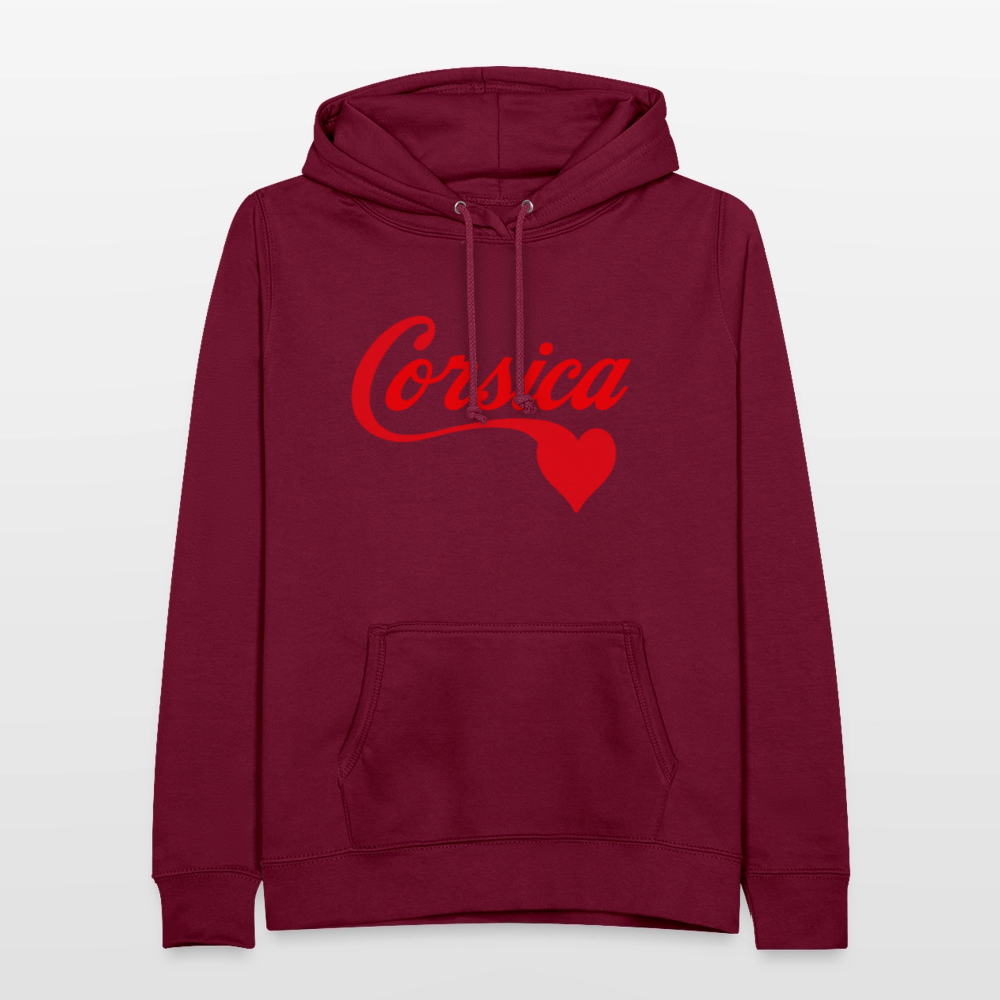 Sweat à capuche femme « Corsica ❤️ » – Style minimaliste et doux hommage à l’Île de Beauté - bordeaux