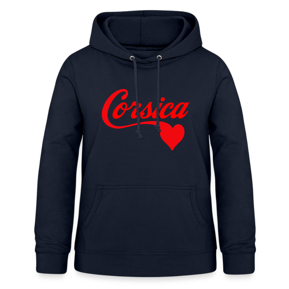 Sweat à capuche femme « Corsica ❤️ » – Style minimaliste et doux hommage à l’Île de Beauté - marine