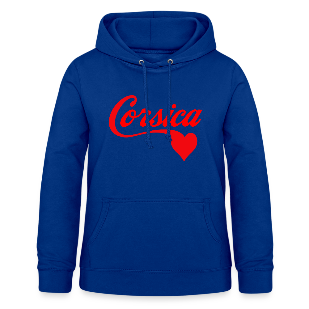 Sweat à capuche femme « Corsica ❤️ » – Style minimaliste et doux hommage à l’Île de Beauté - bleu royal